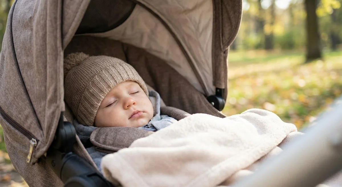 Bambino in passeggino Hauck